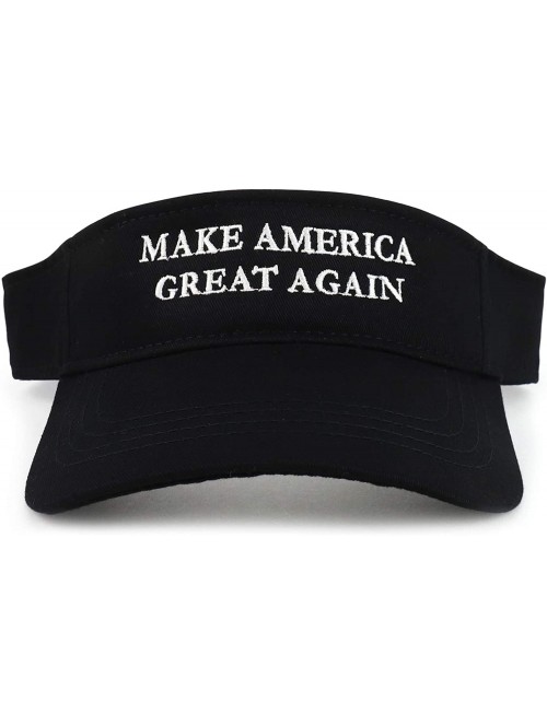 Visors Donald Trump Visor- Make America Great Again - Quality Embroidered 100% Cotton - Black - C512HUHVKUB $25.04