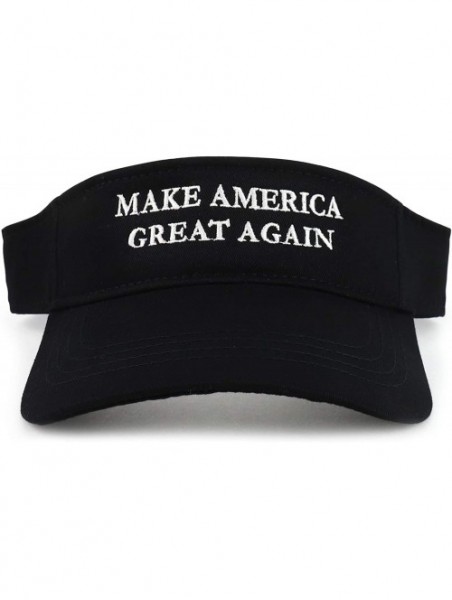 Visors Donald Trump Visor- Make America Great Again - Quality Embroidered 100% Cotton - Black - C512HUHVKUB $25.04