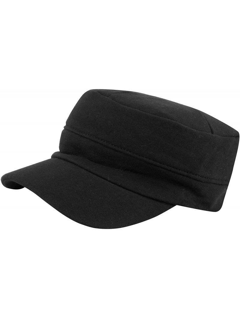 Baseball Caps A222 Comfortable Fit Empty Design Cotton Army Soft Work Cap Golf Cadet Military - Black - CZ18KWX3XIN $17.72