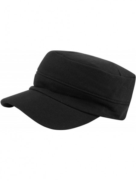 Baseball Caps A222 Comfortable Fit Empty Design Cotton Army Soft Work Cap Golf Cadet Military - Black - CZ18KWX3XIN $17.72