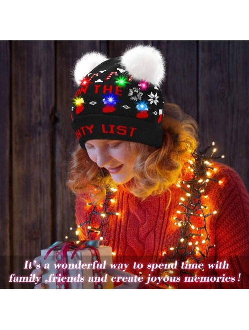 Skullies & Beanies LED Light Up Beanie Hat Christmas Cap for Women Children- Party- Bar - Multicolor-013 - CD18WH9GMOY $22.81