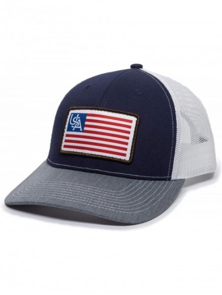 Baseball Caps American Flag USA Scout Patch Mesh Back Trucker Hat - Adjustable Snapback Baseball Cap for Men & Women - C518AE...