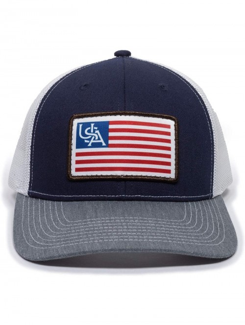 Baseball Caps American Flag USA Scout Patch Mesh Back Trucker Hat - Adjustable Snapback Baseball Cap for Men & Women - C518AE...