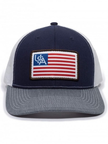 Baseball Caps American Flag USA Scout Patch Mesh Back Trucker Hat - Adjustable Snapback Baseball Cap for Men & Women - C518AE...