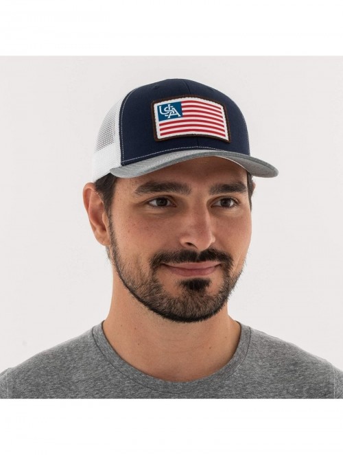 Baseball Caps American Flag USA Scout Patch Mesh Back Trucker Hat - Adjustable Snapback Baseball Cap for Men & Women - C518AE...