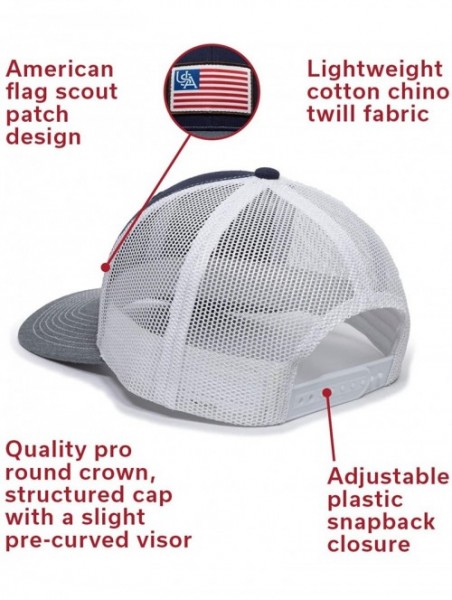 Baseball Caps American Flag USA Scout Patch Mesh Back Trucker Hat - Adjustable Snapback Baseball Cap for Men & Women - C518AE...