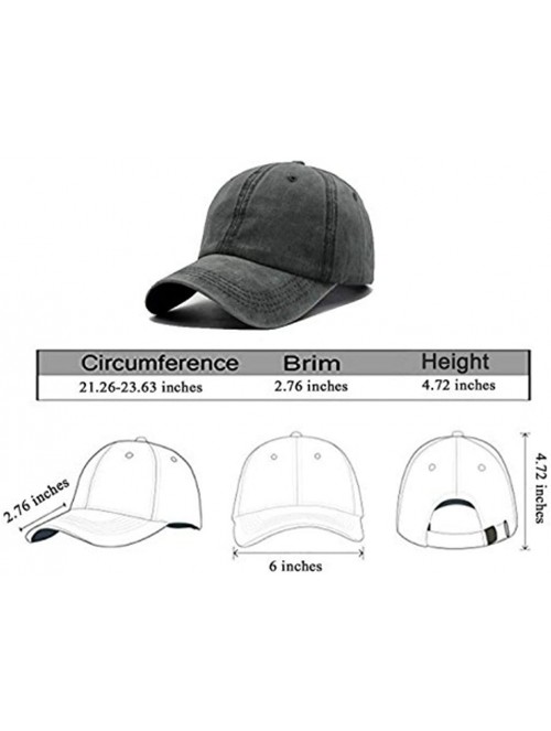 Baseball Caps Unisex Camping Hair Don't Care Vintage Adjustable Baseball Cap Denim Dad Hat - Black 5 - CD18NZL4IYM $16.19