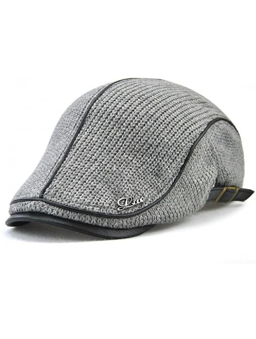 Newsboy Caps Men's Warm Flat England Style Hat Beret Visor Newsboy Cap - Gray - CA18DAQ9XOY $21.60