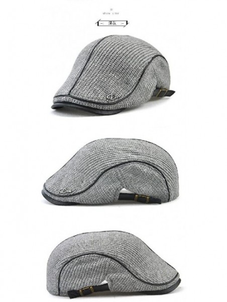 Newsboy Caps Men's Warm Flat England Style Hat Beret Visor Newsboy Cap - Gray - CA18DAQ9XOY $21.60