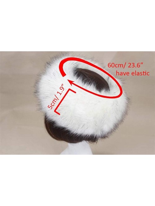 Cold Weather Headbands Women's Faux Fur Headband Soft Winter Cossack Russion Style Hat Cap - White - CG18L8HTN2N $16.20