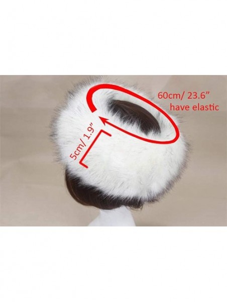 Cold Weather Headbands Women's Faux Fur Headband Soft Winter Cossack Russion Style Hat Cap - White - CG18L8HTN2N $16.20