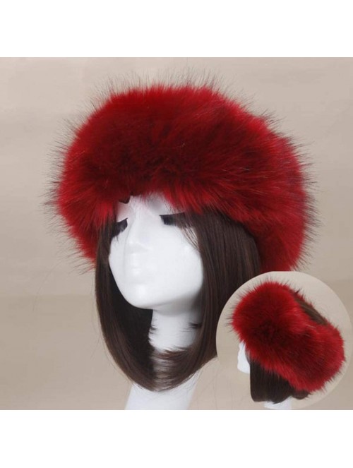 Cold Weather Headbands Women's Faux Fur Headband Soft Winter Cossack Russion Style Hat Cap - White - CG18L8HTN2N $16.20