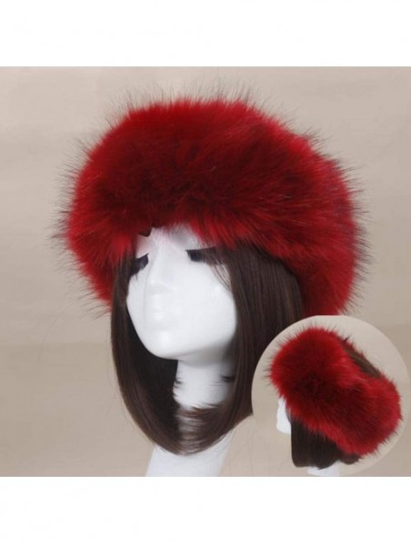 Cold Weather Headbands Women's Faux Fur Headband Soft Winter Cossack Russion Style Hat Cap - White - CG18L8HTN2N $16.20