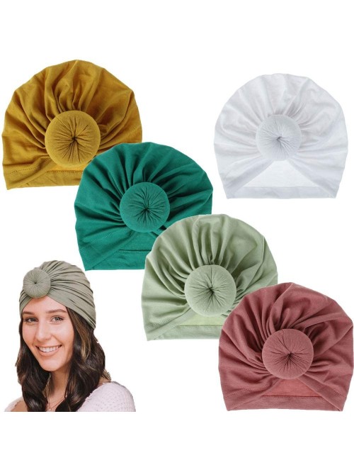 Skullies & Beanies Women's Knotted Hat Cap India's Hat Turban Headwear Beanie Chemo Cap Hair Loss Hat - Xm036-5color - CH196L...