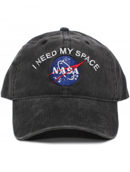 Baseball Caps NASA I Need My Space Pigment Dye Embroidered Hat Cap Unisex Adult Multi - Black - CB188634TI5 $18.87