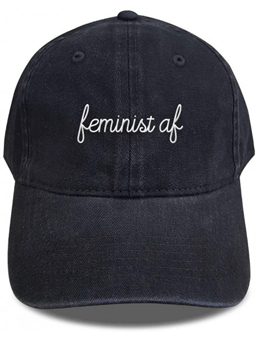 Baseball Caps Feminist Af Baseball Cap Embroidered Girl Power Hats Unisex Size Adjustable Strap Back Soft Cotton - Black - CQ...