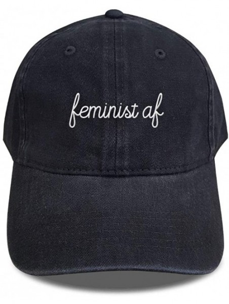 Baseball Caps Feminist Af Baseball Cap Embroidered Girl Power Hats Unisex Size Adjustable Strap Back Soft Cotton - Black - CQ...