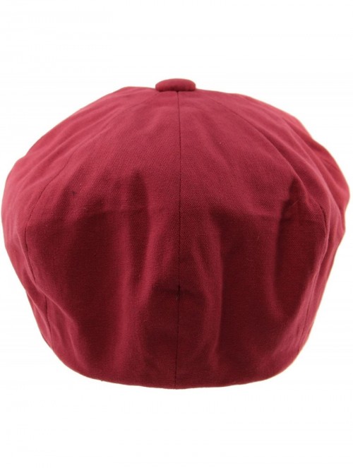 Newsboy Caps Men's 8 Panel Solid Plain 100% Cotton Snap Newsboy Drivers Cabbie Cap Hat - Wine - C617Z4NRQMH $21.78