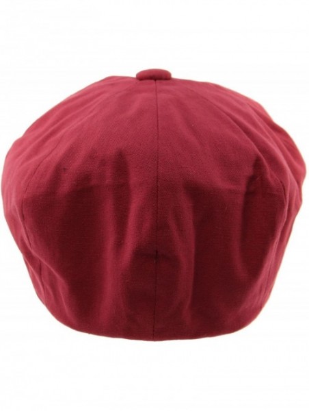 Newsboy Caps Men's 8 Panel Solid Plain 100% Cotton Snap Newsboy Drivers Cabbie Cap Hat - Wine - C617Z4NRQMH $21.78