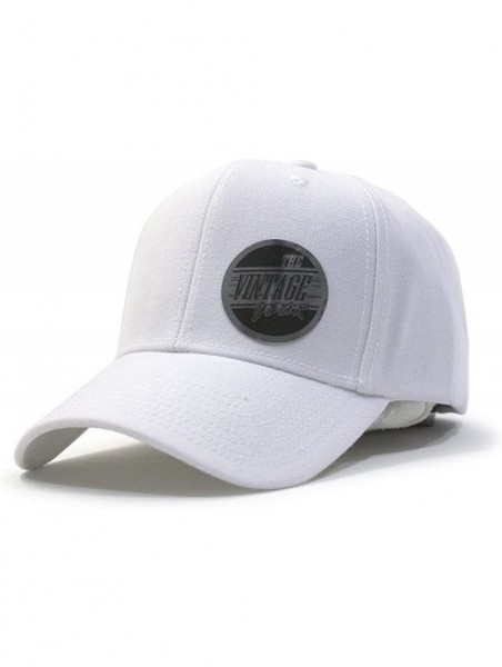 Baseball Caps Premium Plain Wool Blend Adjustable Snapback Hats Baseball Caps - White - CI12FQNU6Z1 $17.75