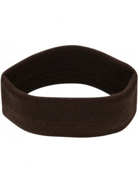 Skullies & Beanies USA Made Stretch Headband - Brown - CA1885X4YXT $37.95