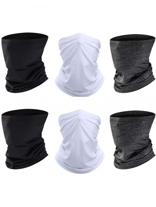 Balaclavas 6 Pieces Neck Gaiter Face Mask- Breathable Bandana Balaclava Elastic Seamless Sunscreen - Black-white-gray - CW198...