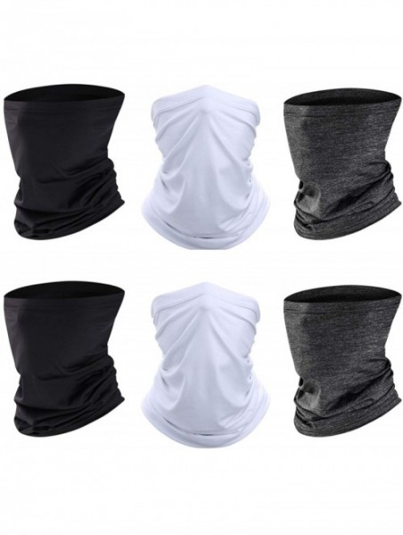 Balaclavas 6 Pieces Neck Gaiter Face Mask- Breathable Bandana Balaclava Elastic Seamless Sunscreen - Black-white-gray - CW198...