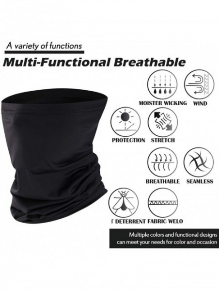 Balaclavas 6 Pieces Neck Gaiter Face Mask- Breathable Bandana Balaclava Elastic Seamless Sunscreen - Black-white-gray - CW198...