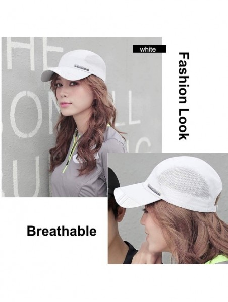 Baseball Caps Baseball Cap Quick Dry Mesh Back Cooling Sun Hats Sports Caps for Golf Cycling Running Fishing - A-white-m/L - ...