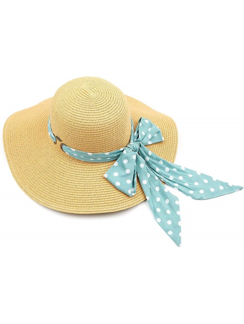 Sun Hats Pull Through Sash Scarf Eyelets Straw Hat Floppy Foldable Roll up Beach Travel Sun Hat (ST-2026-3017-20) - CF194RTSM...