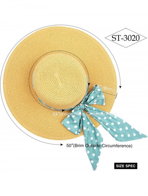 Sun Hats Pull Through Sash Scarf Eyelets Straw Hat Floppy Foldable Roll up Beach Travel Sun Hat (ST-2026-3017-20) - CF194RTSM...