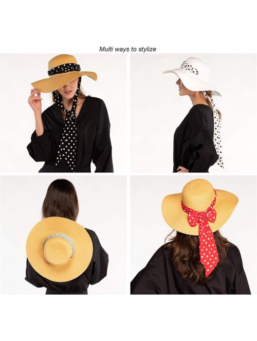 Sun Hats Pull Through Sash Scarf Eyelets Straw Hat Floppy Foldable Roll up Beach Travel Sun Hat (ST-2026-3017-20) - CF194RTSM...