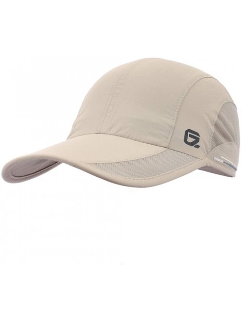 Baseball Caps Quick Dry Sports Hat Lightweight Breathable Unstructured Soft Run Cap Unisex - Khaki - CT12HEQR4XF $20.00