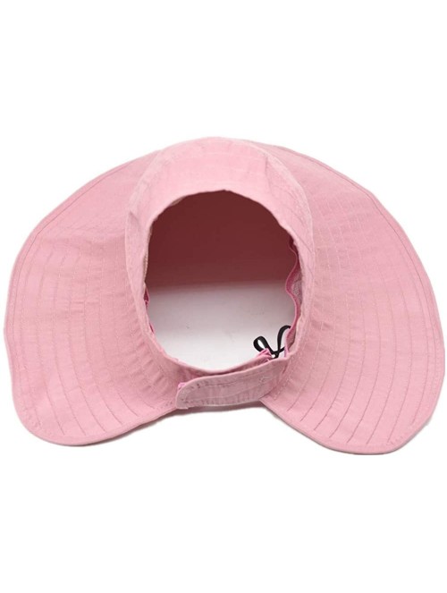 Sun Hats Womens Wide Brim Sun Hat with UV Protection Packable Floppy Summer Beach Hat - Pink - C7194IT5N38 $12.23