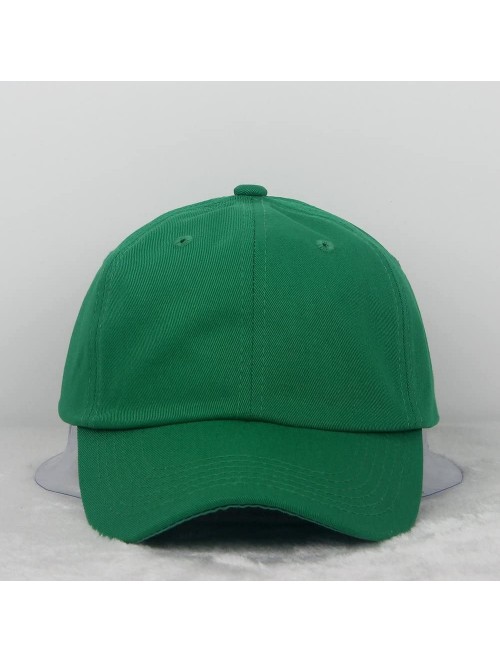 Baseball Caps Cotton Plain Baseball Cap Adjustable .Polo Style Low Profile(Unconstructed hat) - Green - CH182LQ3STD $14.70