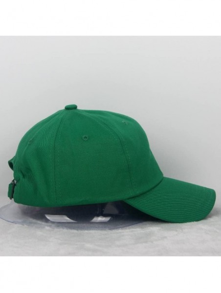 Baseball Caps Cotton Plain Baseball Cap Adjustable .Polo Style Low Profile(Unconstructed hat) - Green - CH182LQ3STD $14.70