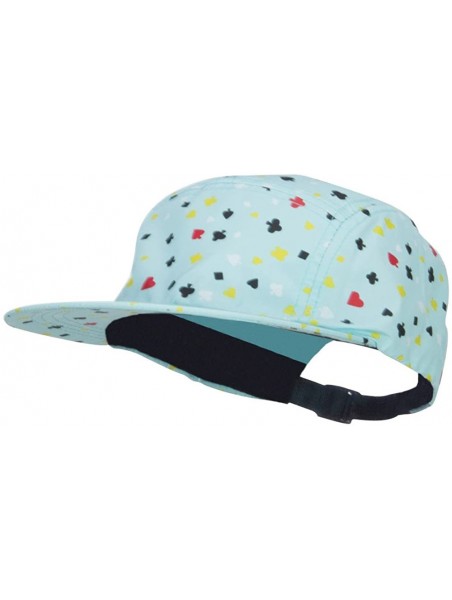 Baseball Caps Men's 5 Panel Card Print Cap - Aqua - CF12ENSBX2P $34.70