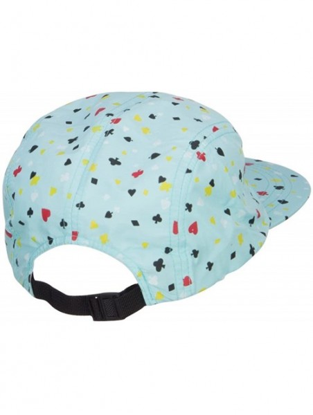 Baseball Caps Men's 5 Panel Card Print Cap - Aqua - CF12ENSBX2P $34.70