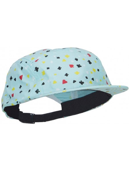 Baseball Caps Men's 5 Panel Card Print Cap - Aqua - CF12ENSBX2P $34.70