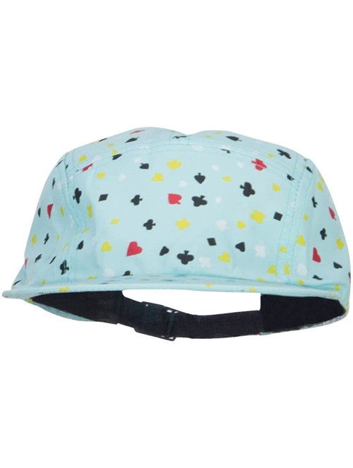 Baseball Caps Men's 5 Panel Card Print Cap - Aqua - CF12ENSBX2P $34.70