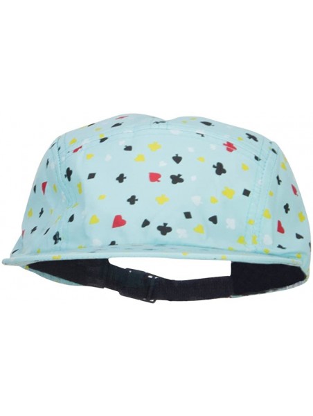 Baseball Caps Men's 5 Panel Card Print Cap - Aqua - CF12ENSBX2P $34.70