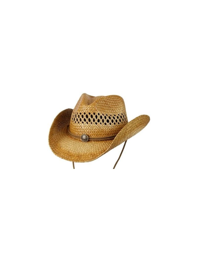 Cowboy Hats Chuck Shapable Straw Western Hat - Tea - C711E04IUYH $44.81