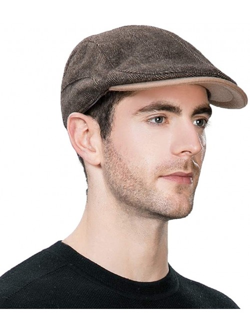 Newsboy Caps Wool Newsboy Cap Earflap Trapper Hat Winter Warm Lined Fashion Unisex 56-60CM - 89111x_coffee - CC18OCH36DR $18.59