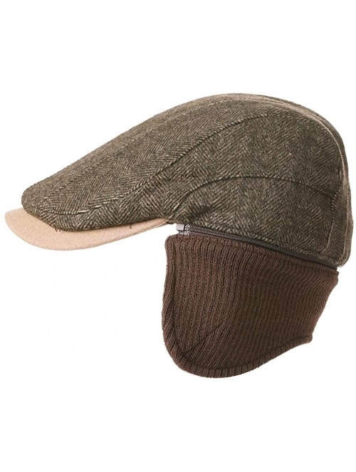 Newsboy Caps Wool Newsboy Cap Earflap Trapper Hat Winter Warm Lined Fashion Unisex 56-60CM - 89111x_coffee - CC18OCH36DR $18.59