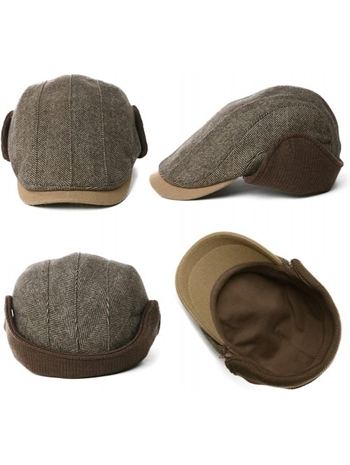 Newsboy Caps Wool Newsboy Cap Earflap Trapper Hat Winter Warm Lined Fashion Unisex 56-60CM - 89111x_coffee - CC18OCH36DR $18.59