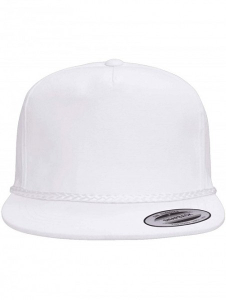 Baseball Caps Yupoong Classic Poplin Golf Flatbill Rope Snapback - White - CD12DVSUESH $18.56