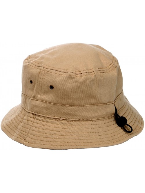 Bucket Hats Classic Simple Cotton Bucket Hats - Khaki - CP11MQQ6O71 $12.99