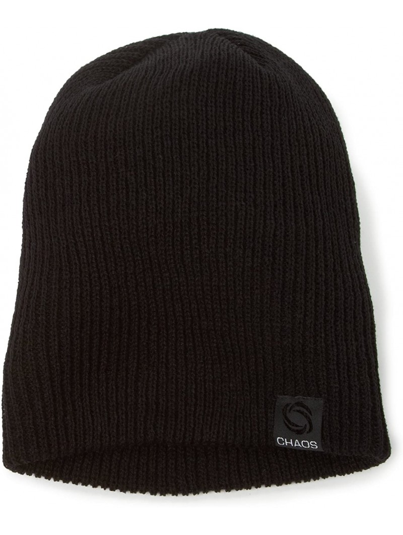 Skullies & Beanies Men's Trouble Acrylic Slouch Beanie - Black - CK116IHXLFH $23.76