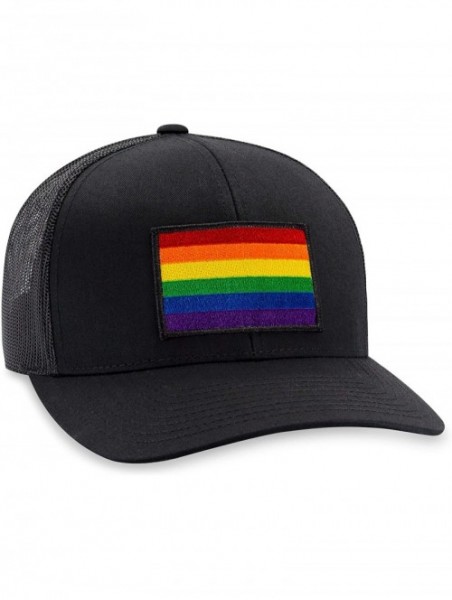 Baseball Caps Rainbow Hat - Pride Trucker Hat Baseball Cap Snapback Golf Hat (Black) - CX18SN7ER5S $23.49