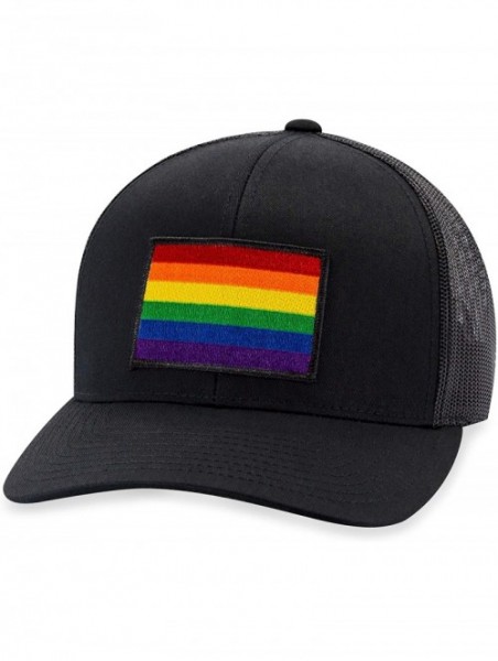 Baseball Caps Rainbow Hat - Pride Trucker Hat Baseball Cap Snapback Golf Hat (Black) - CX18SN7ER5S $23.49